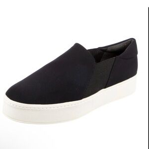 Vince Warren Black Canvas Platform Slip On Sneaker Loafers Casual Womens 8